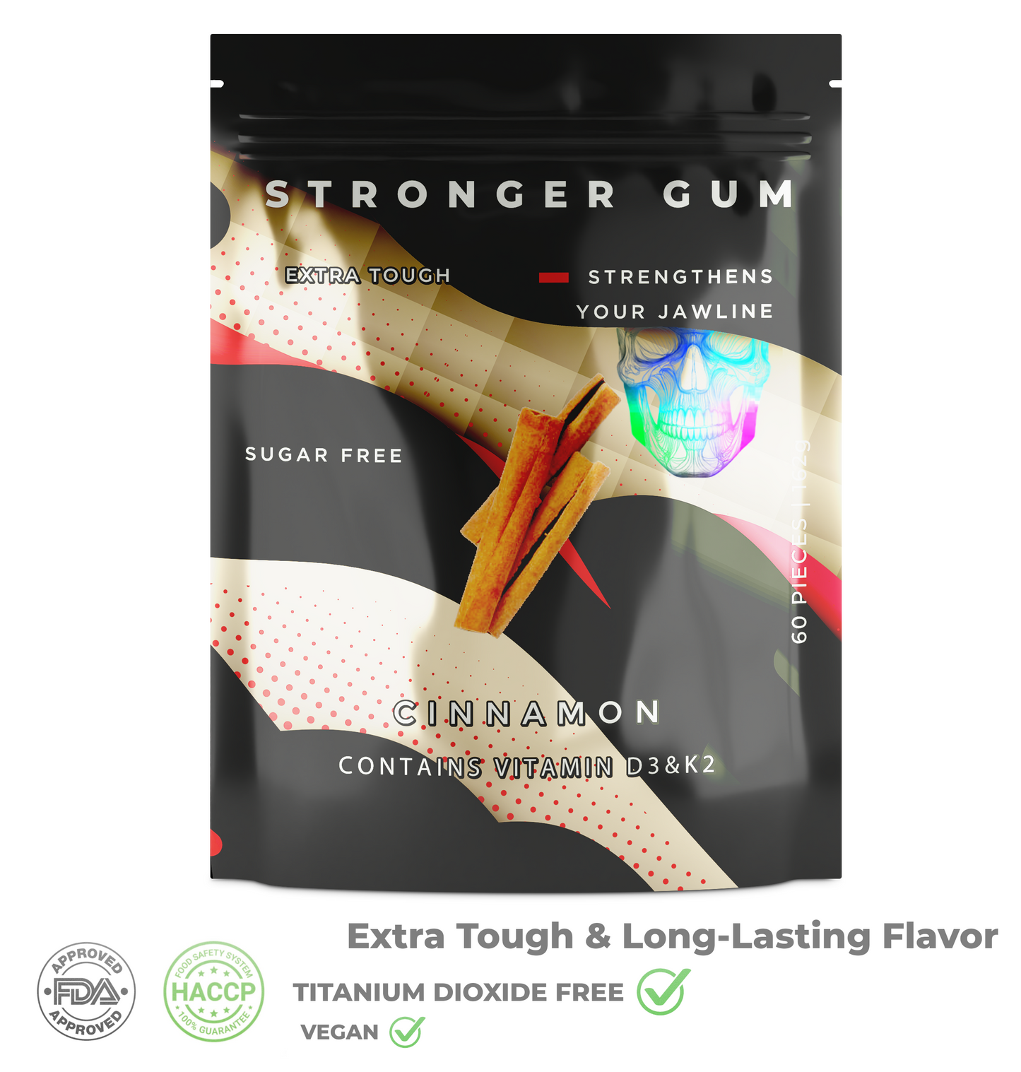 Stronger Gum for developing a strong Jawline. The most effective jaw exerciser for developing aesthetic facial features.