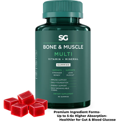 Komplettes Ernährungssystem: Knochen & Muskeln – Multivitamine + Mineralstoffe, 90 Gummies