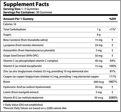 Komplettes Ernährungssystem: Strahlende Haut – Multivitamin + Mineralstoffe, 90 Gummies