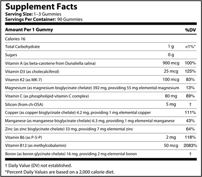 Komplettes Ernährungssystem: Knochen & Muskeln – Multivitamine + Mineralstoffe, 90 Gummies
